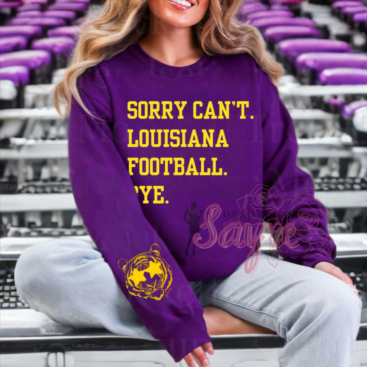 Customizable College Can’t Team Football Bye Crewneck