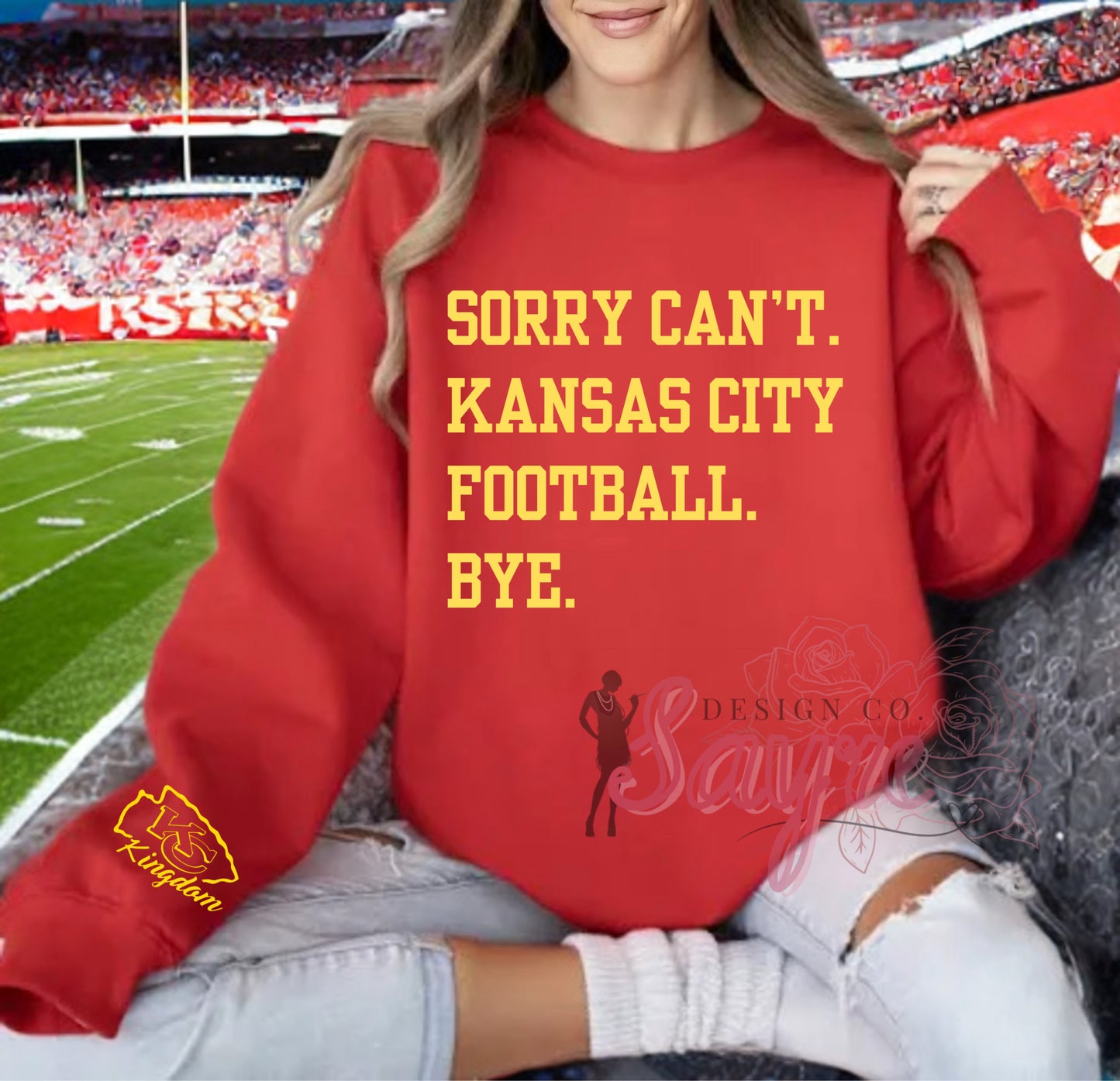 Customizable NFL Can’t Team Football Bye Crewneck