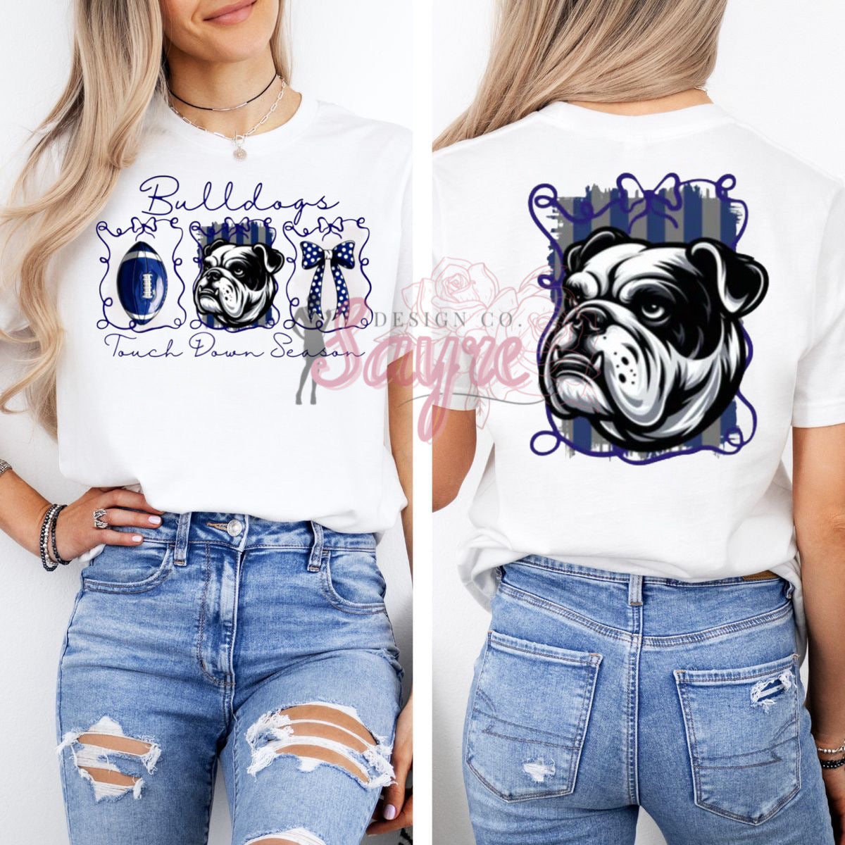 Bulldogs Coquette- Navy Shirt/Sweatshirt