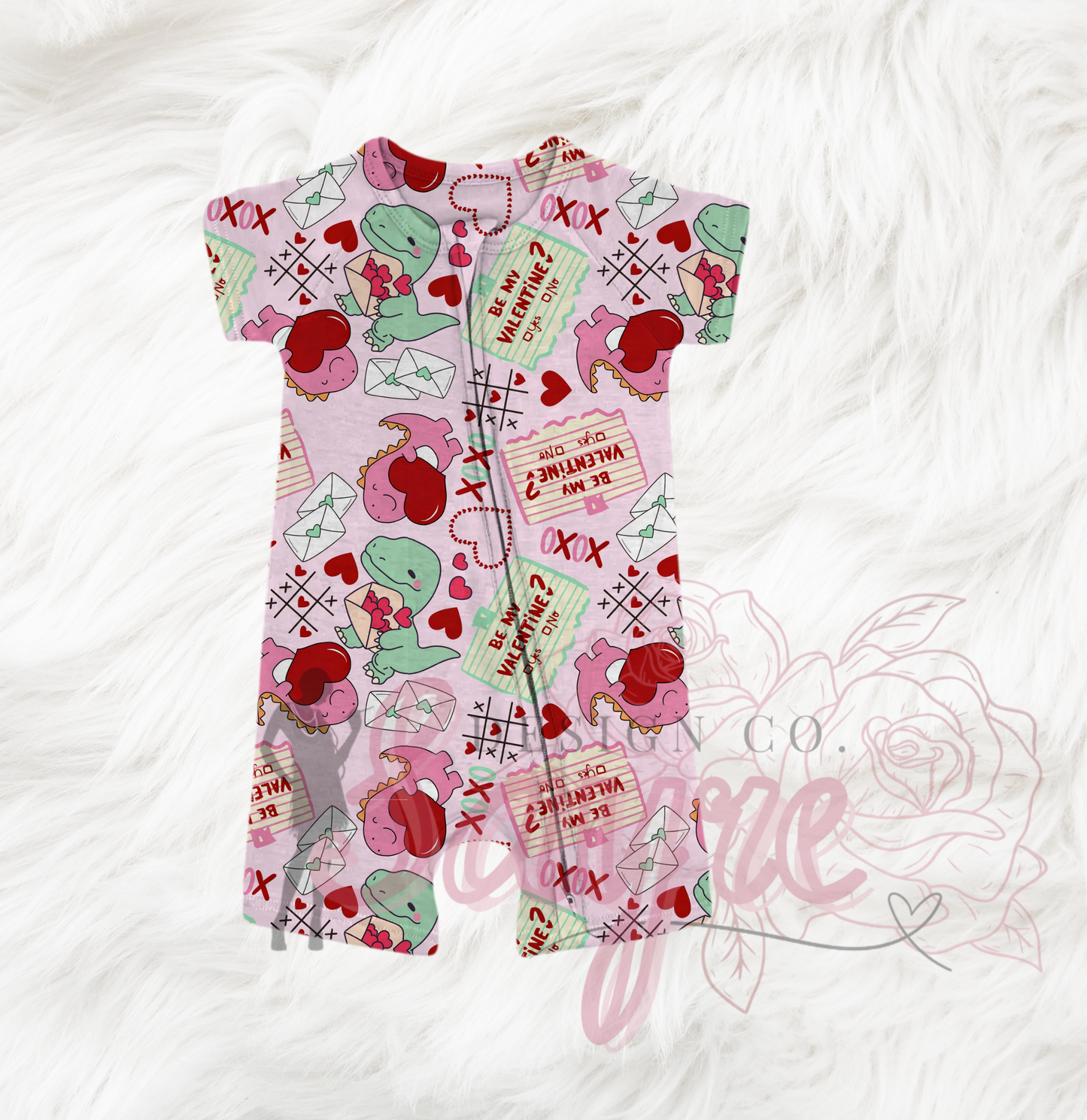 Pink Valentine’s Day Dino 0/3M-Adult 4XL