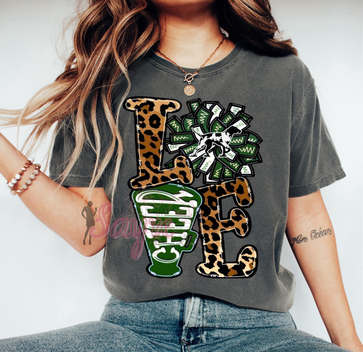 Van Buren Pointers Love Cheer Leopard Shirt/Long Sleeve/Crewneck/Hoodie