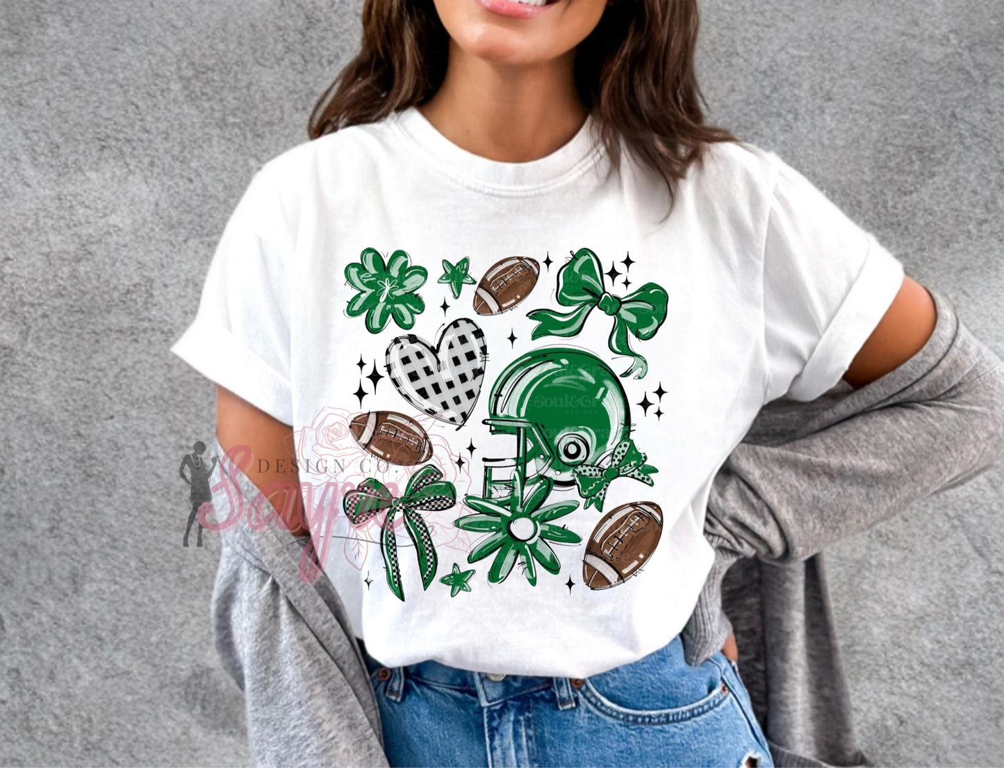 Color Customizable Friday Night Sports Bow & Floral Shirt/Sweatshirt