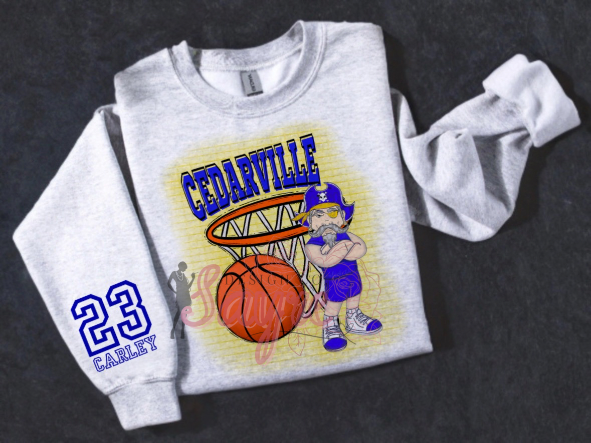 Customizable Team/Name Basketball Boys Crewneck