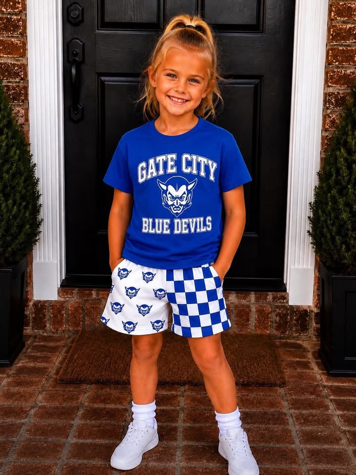 Customizable Mascot/Team CHECKER Short Set YOUTH GIRLS