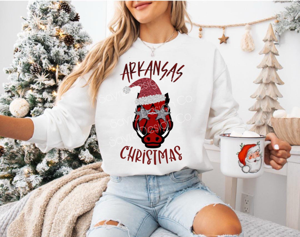 Arkansas Christmas Shirt/Long Sleeve/Crewneck/Hoodie