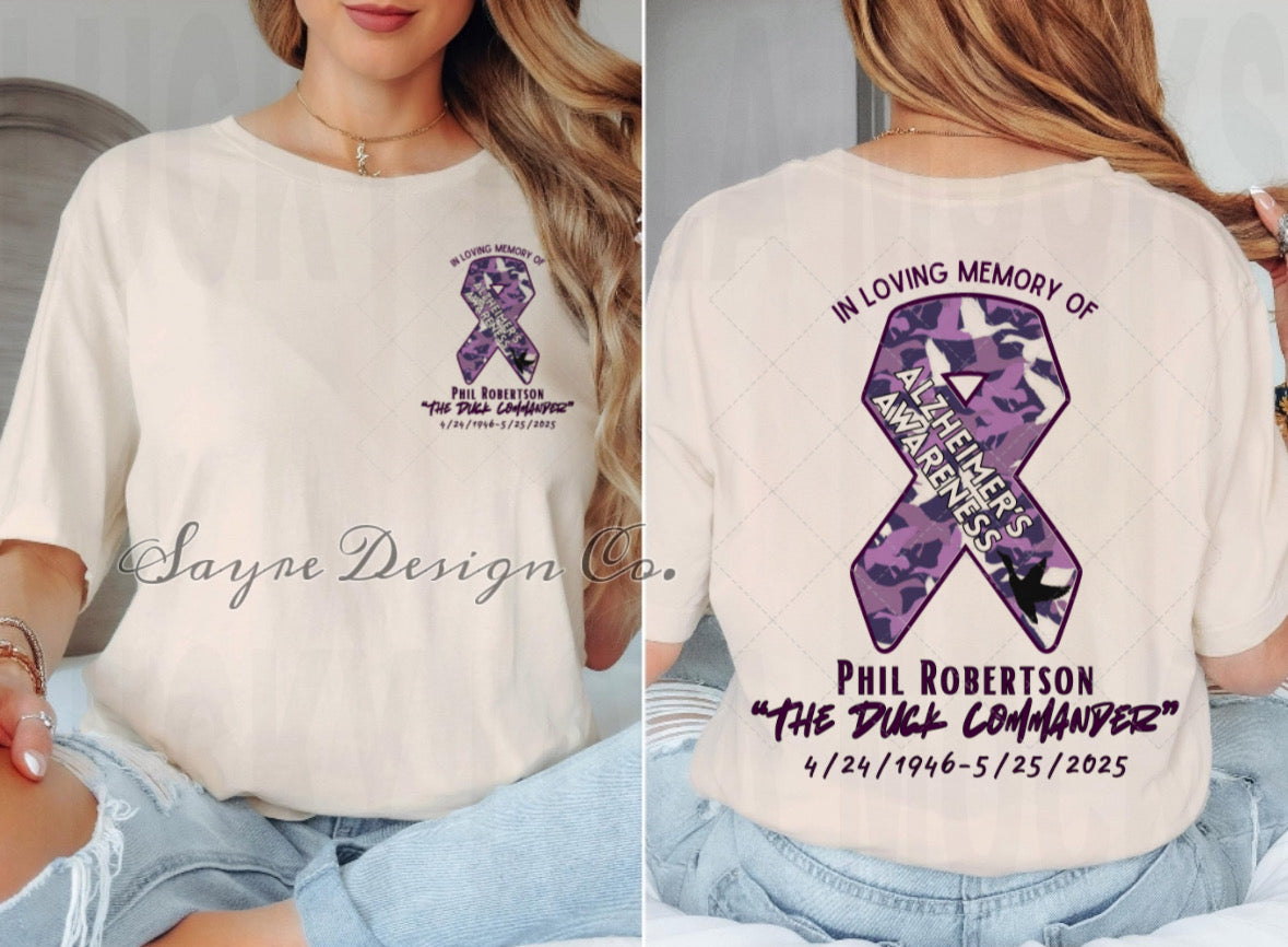 Phil Robertson Alzheimer’s Awareness Tee/Crewneck Sweatshirt-Adult