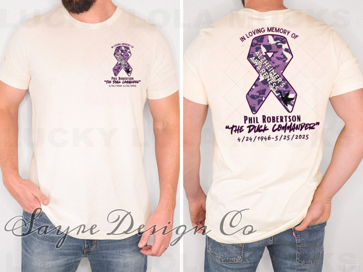 Phil Robertson Alzheimer’s Awareness Tee/Crewneck Sweatshirt-Adult