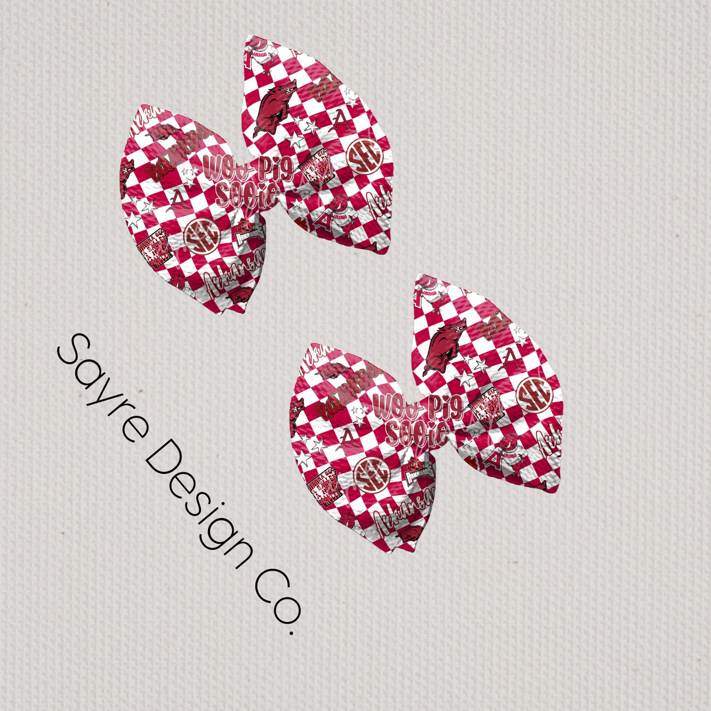 Arkansas Razorbacks Checkered Bows