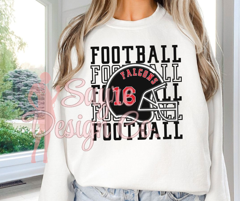 Stacked Text Football Shirt Sayre Design Co.