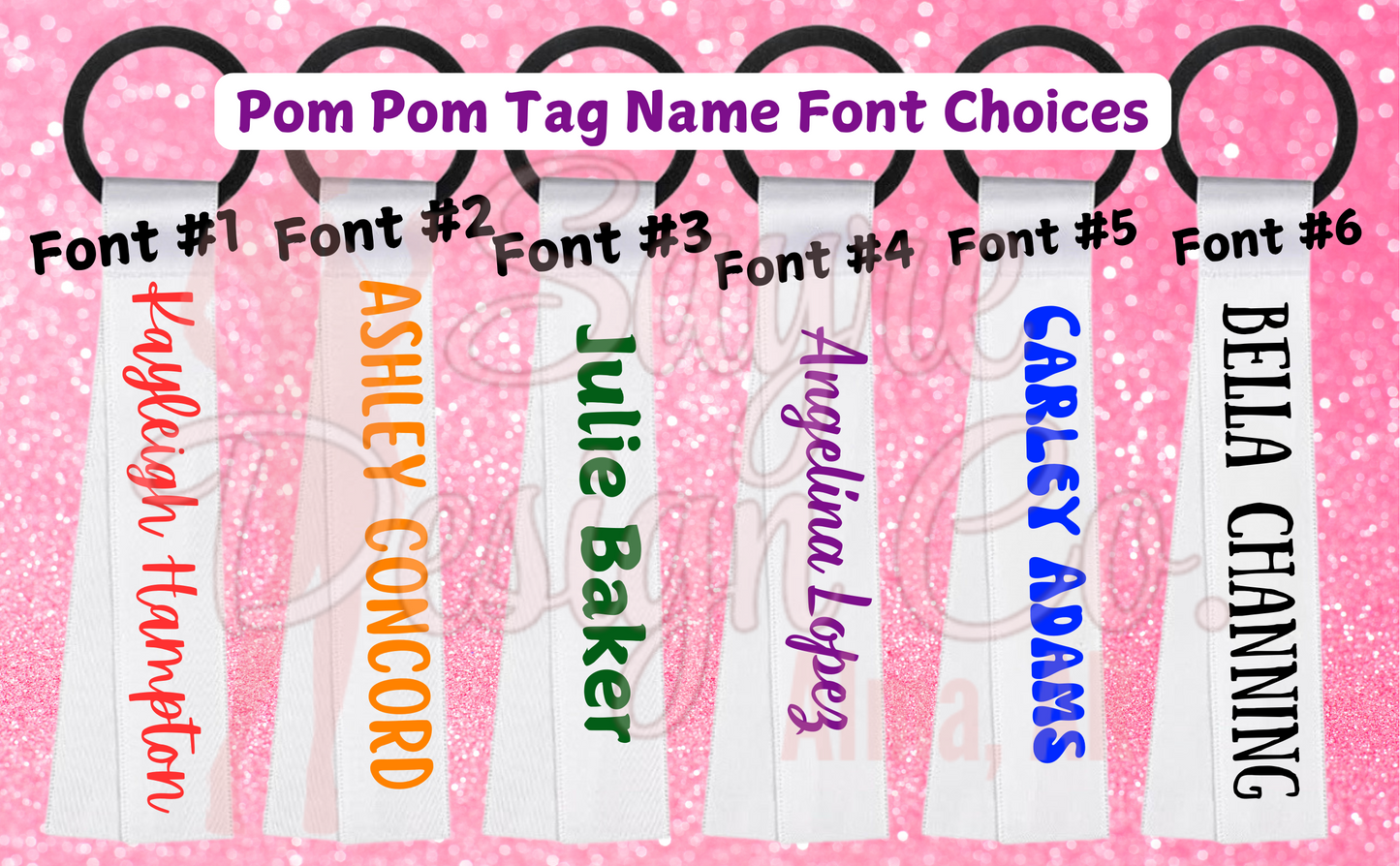 Custom Youth League Pom Pom Tags Set of 2 Sayre Design Co.