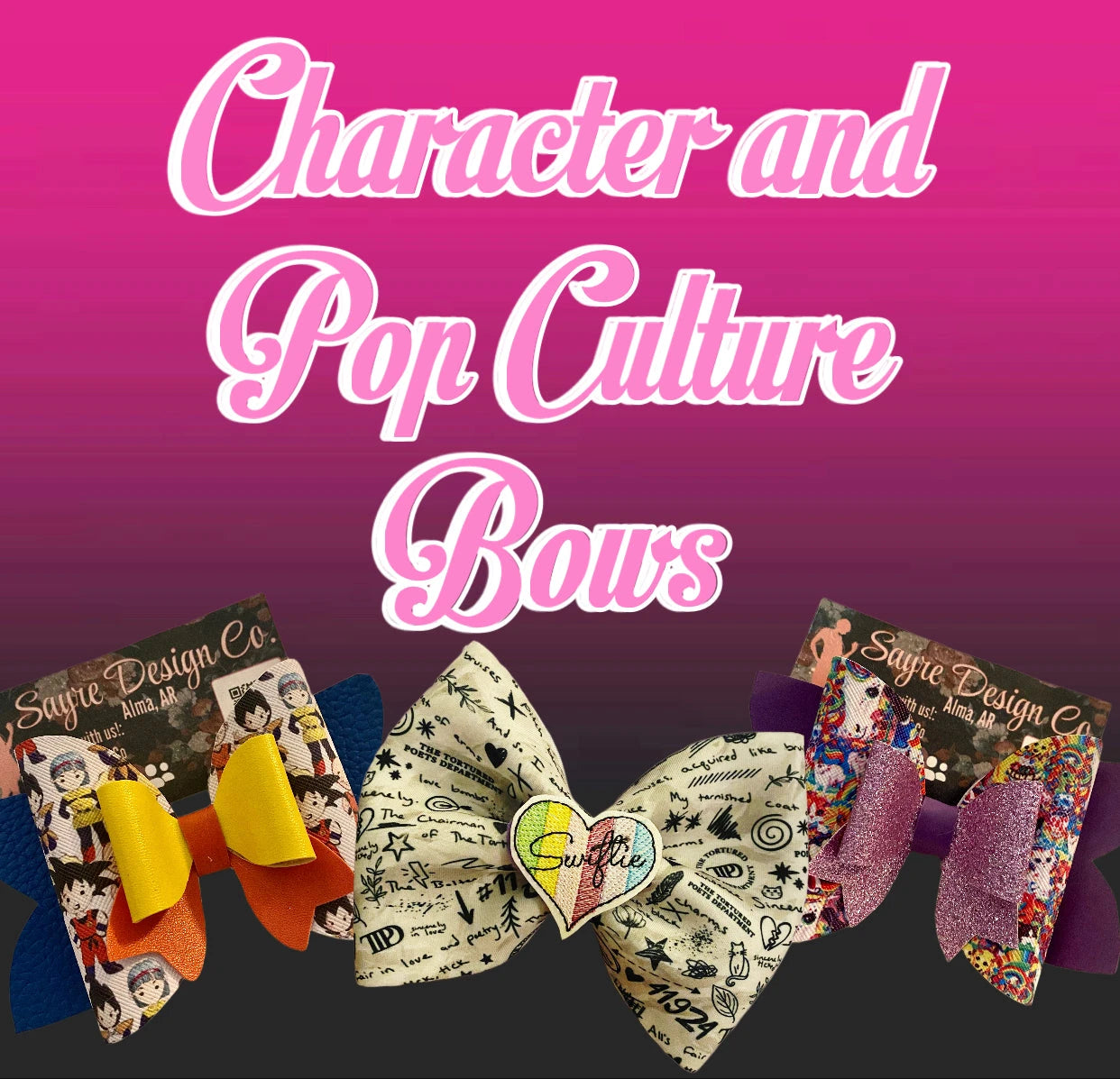 Character & Pop Culture Bows Sayre Design Co.