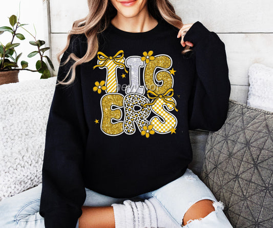 Yellow Tigers Coquette Shirt/Long Sleeve/Crewneck/Hoodie
