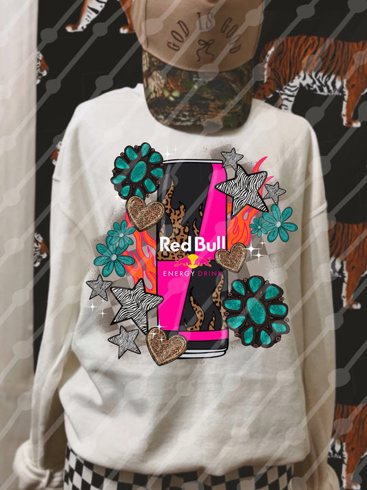 Red Bull Cheetah Turquoise Pieces Tee/Sweatshirt