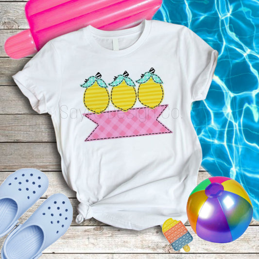Custom Pink & Lemon Name Baby-Youth Tee/Onesie