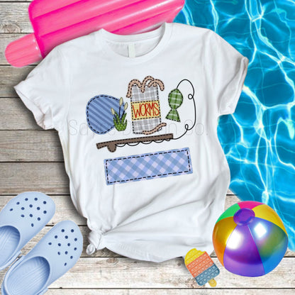 Custom Fishing Gingham Baby-Youth Tee/Onesie
