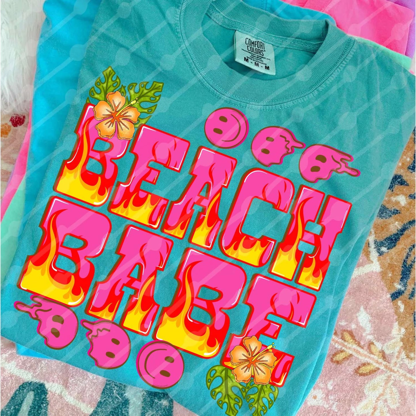 Pink & Flames Beach Babe Tee/Tank