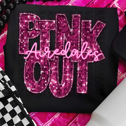 Team Customizable Pink Faux Sequin Pink Out Tee/Sweatshirt/Hoodie