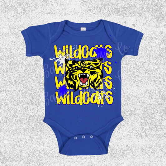 Moffett Wildcats Splatter Onesie
