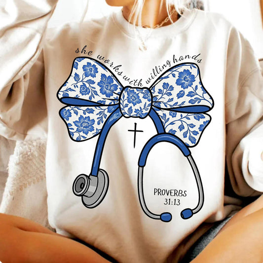 Works Willingly Medical Pro Bow Tee/Sweatshirt