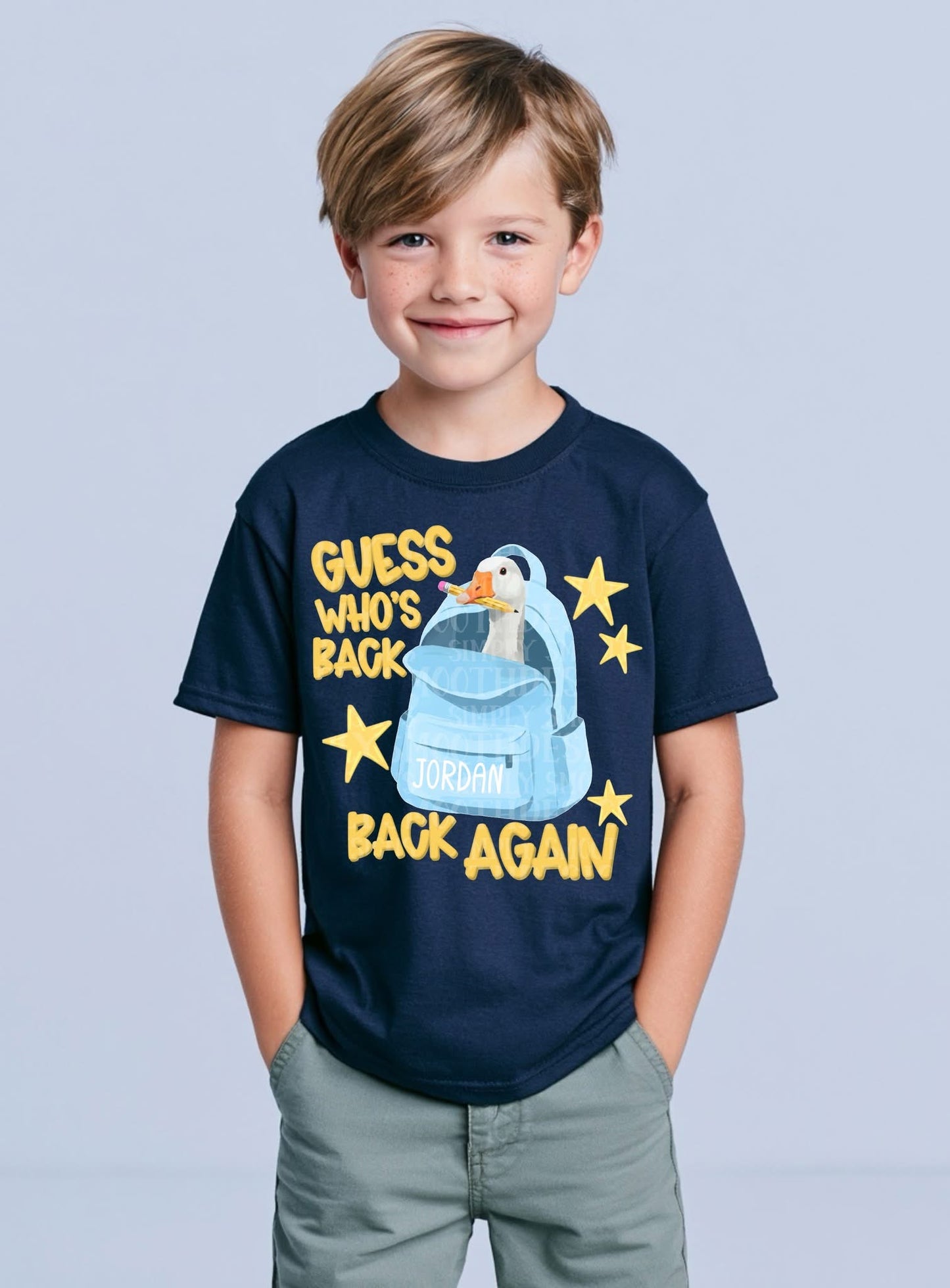 Customizable Blue Guess Who’s Back Duck Shirt/Long Sleeve/Crewneck