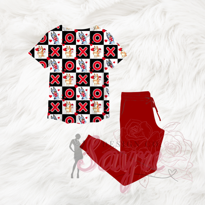 Black Check Bluey Valentine’s Day 0/3M-Adult 4XL