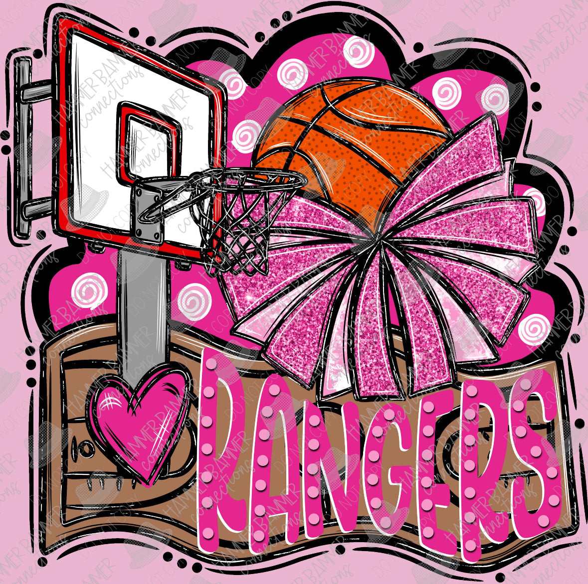 Team Customizable Basketball Pink Out Tee/Crewneck Sweatshirt