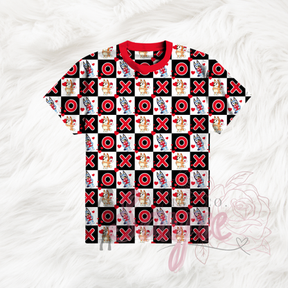 Black Check Bluey Valentine’s Day 0/3M-Adult 4XL