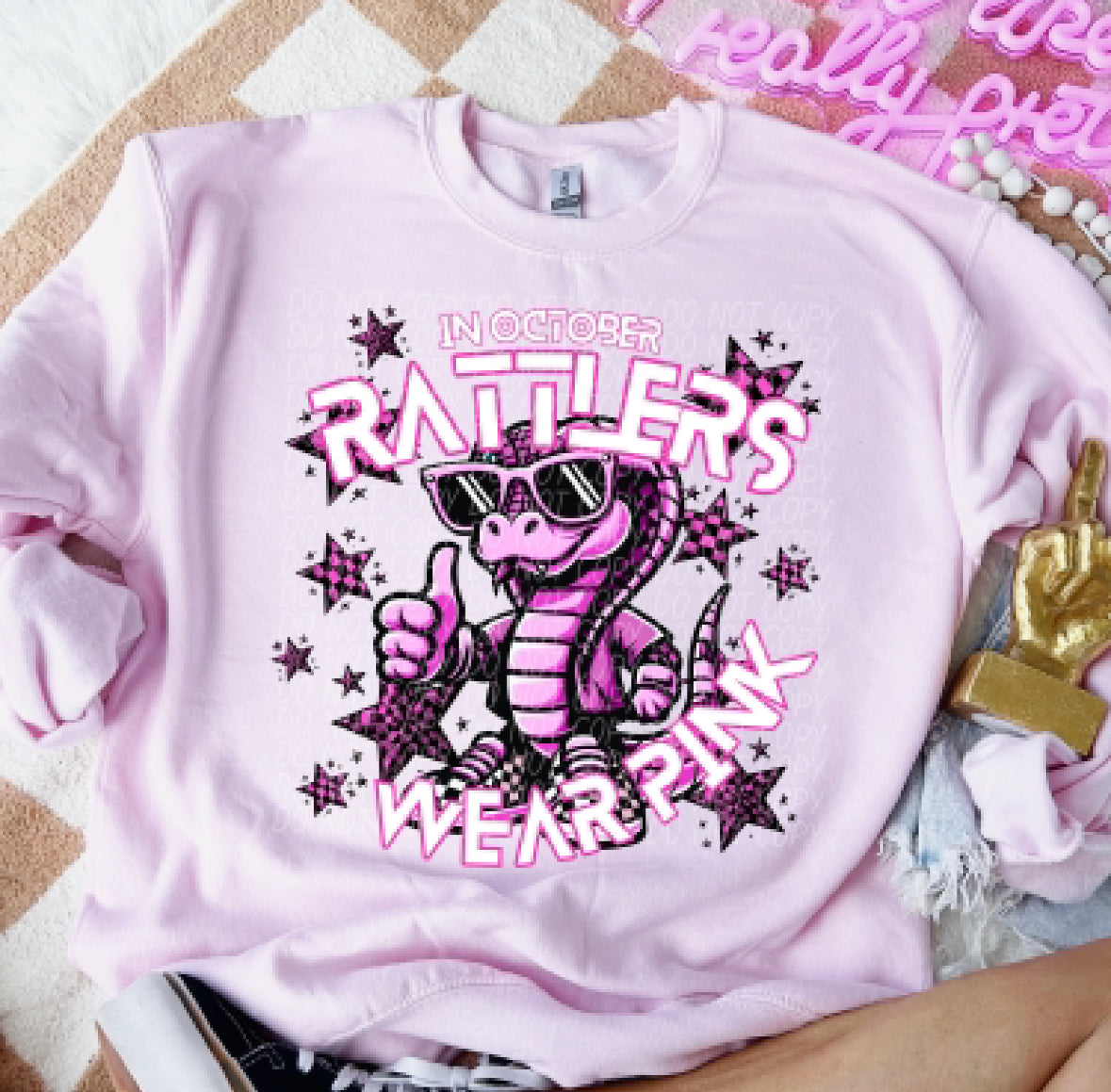 Team Customizable In October Mascot Wear Pink Tee/Sweatshirt