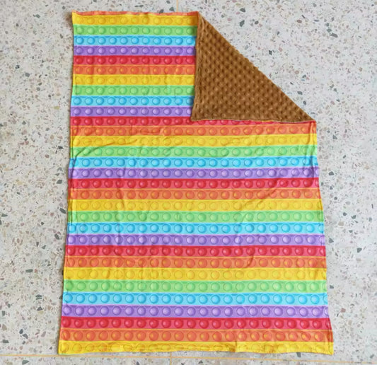 Pop-It Fidget Minky-Back Blanket 29x43”