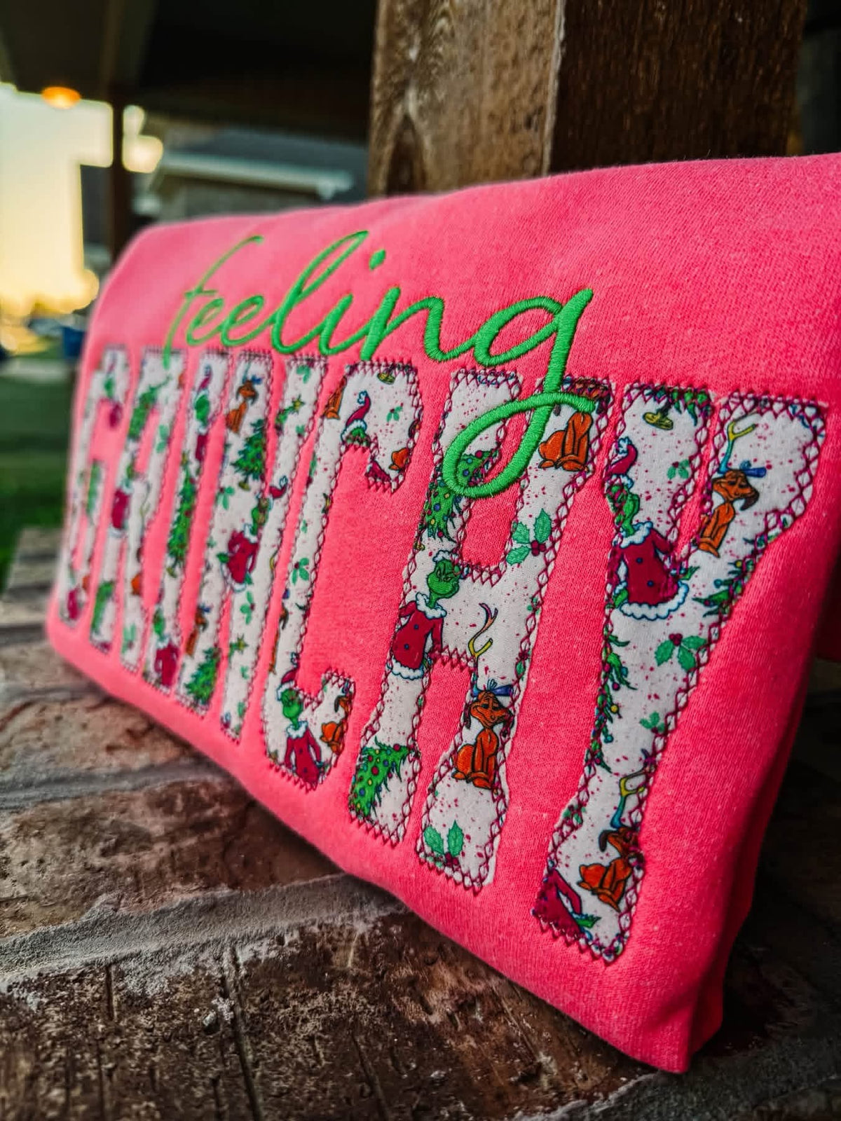Feeling Gr!nchy Embroidered Crewneck- Closes 10/18!