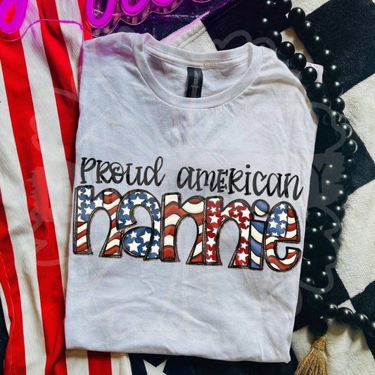 Ash Gray Proud American Nannie Tee