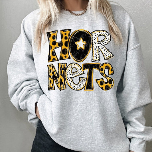 Stacked Letters Hornets Shirt/Long Sleeve/Crewneck/Hoodie