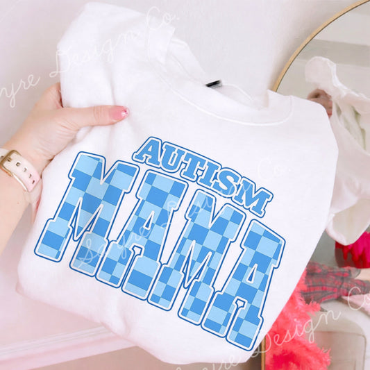 Varsity Checker Autism Mama Shirt/Sweatshirt