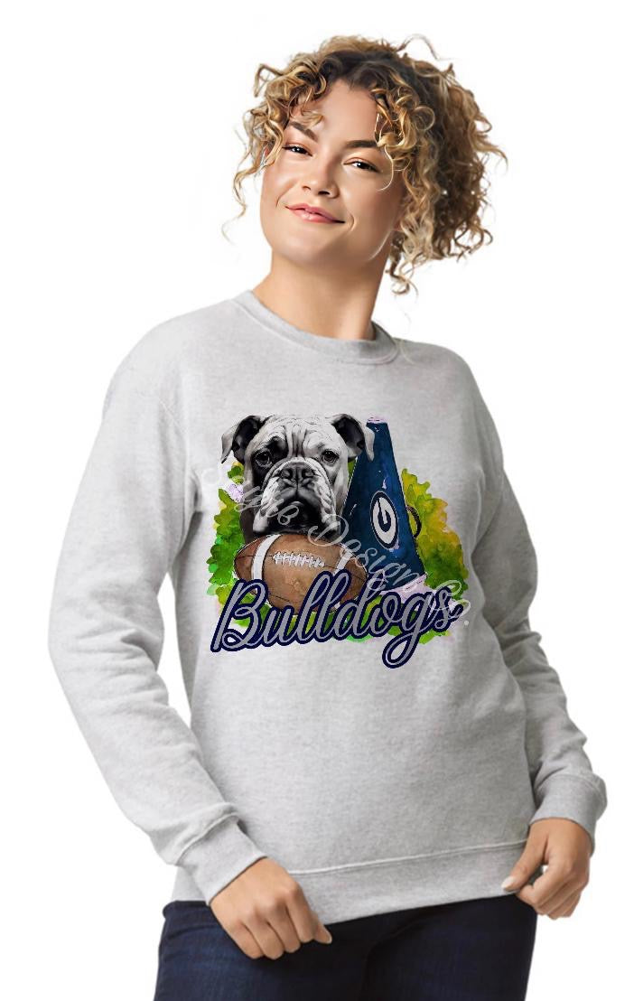 Greenwood Bulldogs Painted Football/Cheer Shirt/Sweatshirt- Adult