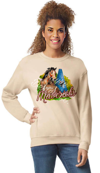 Fort Smith Southside Mavericks Mustang Painted Football/Cheer Shirt/Sweatshirt- Adult
