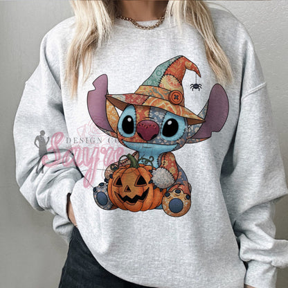 Halloween Patchwork Alien YOUTH T-shirt/Crewneck