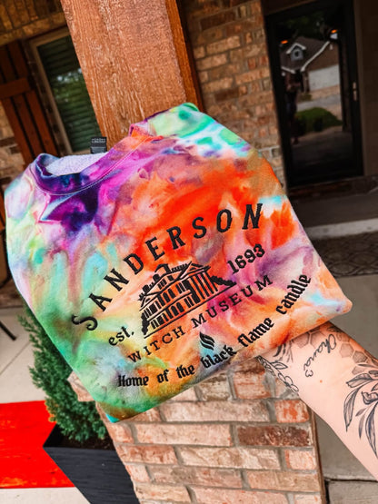 Tie-Dye Sanderson Black Flame Tee/Crew/Hoodie