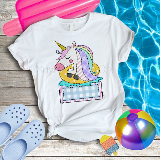 Custom Floatie Unicorn Name Baby-Youth Tee/Onesie