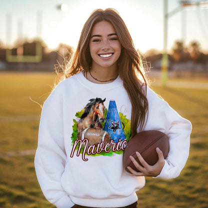 Fort Smith Southside Mavericks Mustang Painted Football/Cheer Shirt/Sweatshirt- Adult