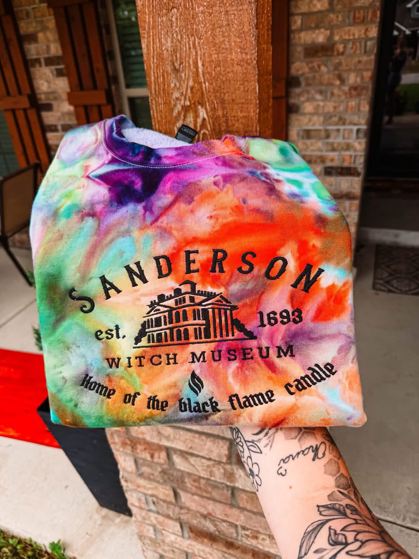 Tie-Dye Sanderson Black Flame Tee/Crew/Hoodie
