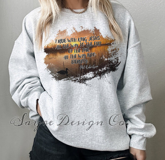 I Ride with King Jesus Crewneck-Adult Unisex