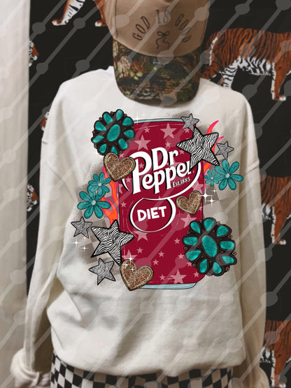 Diet Dr Pepper Turquoise Pieces Tee/Sweatshirt