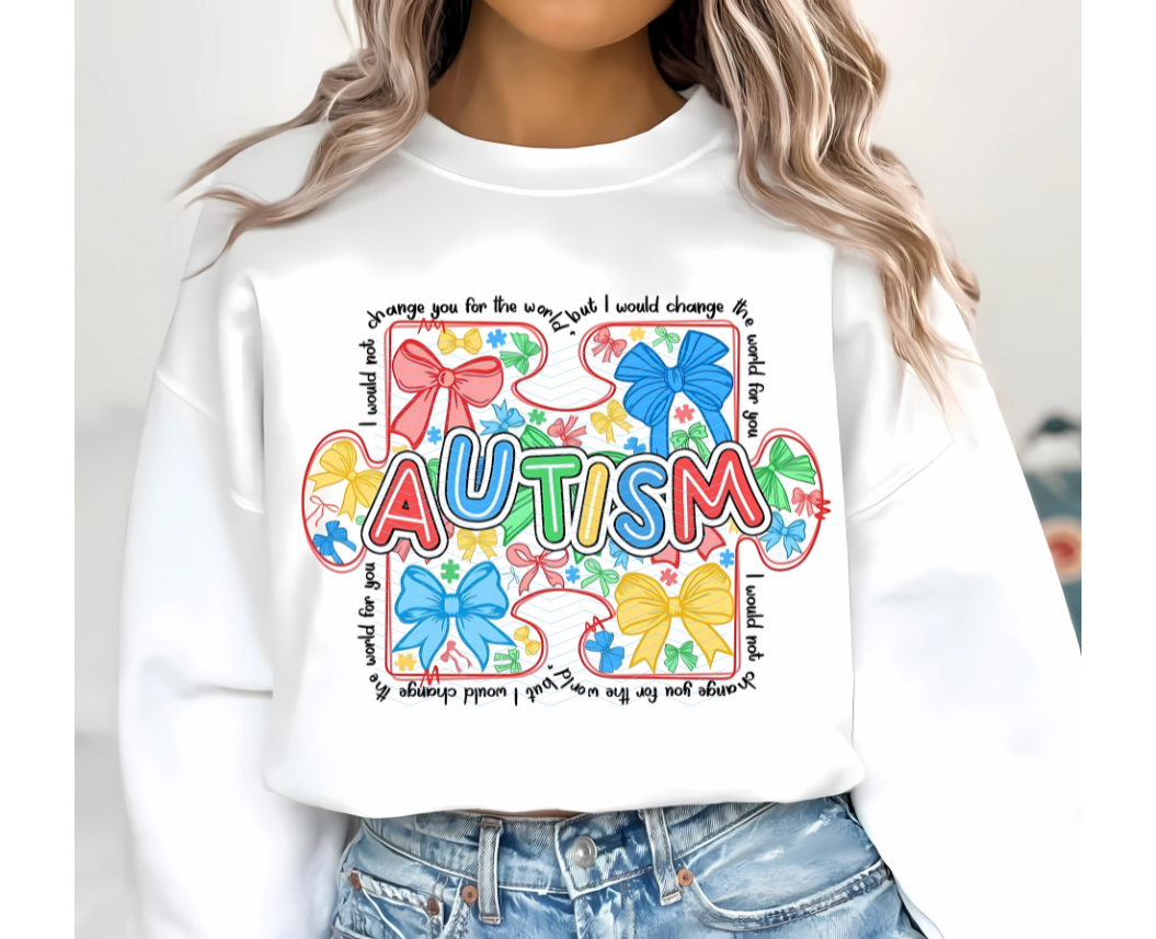 Change the World Autism Bow Puzzle T-shirt Adult- Closes 3/20