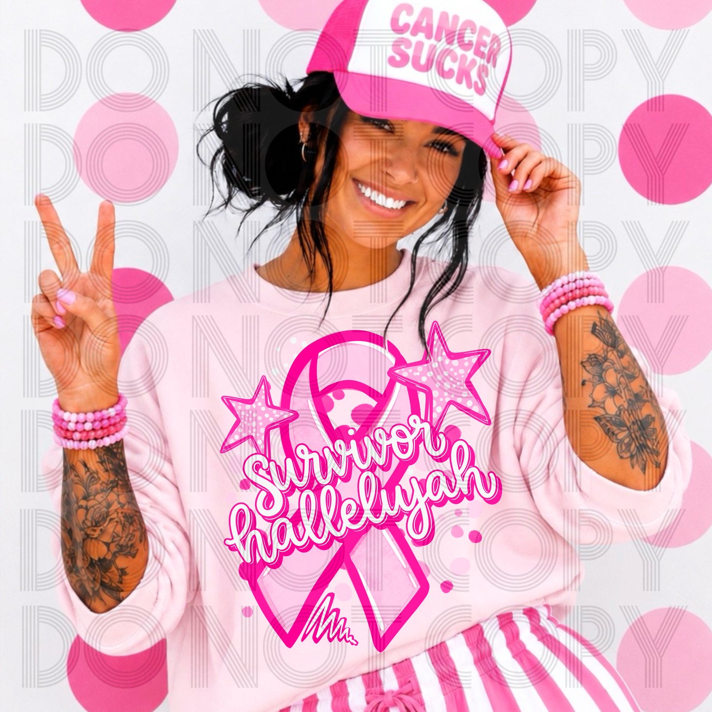 Pink Ribbon Survivor Hallelujah Tee/Crewneck Sweatshirt