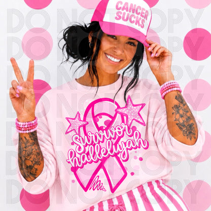 Pink Ribbon Survivor Hallelujah Tee/Crewneck Sweatshirt