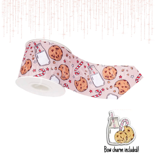 Milk & Cookies Big Bow with Charm