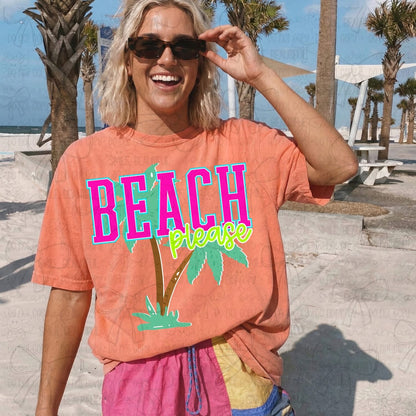 Beach Please Palm Tree Tee/Tank