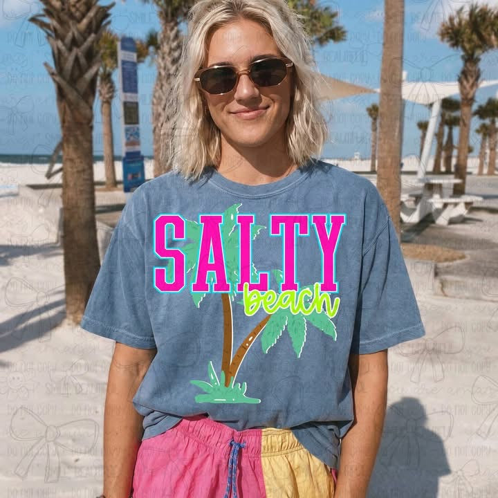 Salty Beach Palm Tree Tee/Tank