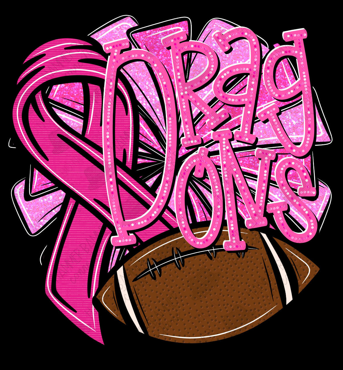 Team Customizable Pom & Football Pink Out Tee/Crewneck Sweatshirt