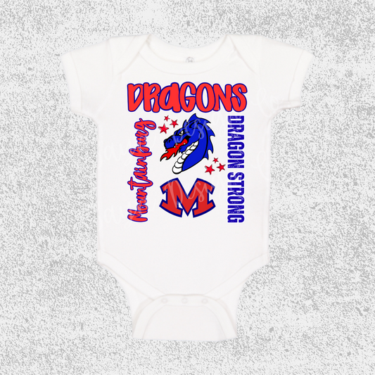 Mountainburg Dragons Collage Onesie
